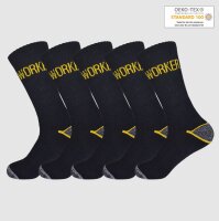 5 Paar Arbeitssocken Socken Baumwolle WORKER Socks  43-46 Schwarz