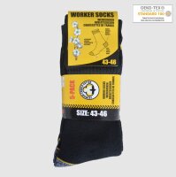 10 Paar Arbeitssocken Socken Baumwolle WORKER Socks  39-42 Schwarz
