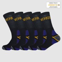 10 Paar Arbeitssocken Socken Baumwolle WORKER Socks 43-46 Schwarz Anti Rutsch