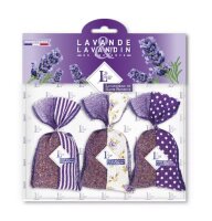 3 Lavendel- und Lavandin-Beutel im zweifarbigem violettem...