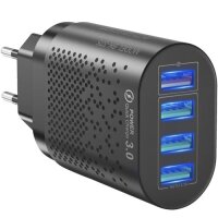 4 fach USB Wandladegerät + 3 fach Kabel