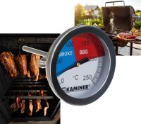 BBQ Grill Thermometer Edelstahl Analog Smoker Gasgrill Räucherofen Einbau Deckel bis 250°C