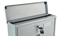 Briefkasten Wandbriefkasten Postkasten mit Schlüssel - Silber