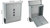 Briefkasten Wandbriefkasten Postkasten mit Schlüssel - Silber