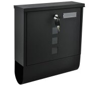 Briefkasten Wandbriefkasten Postkasten mit Schlüssel schwarz