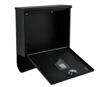 Briefkasten Wandbriefkasten Postkasten mit Schlüssel schwarz