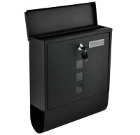 Briefkasten Wandbriefkasten Postkasten mit Schlüssel schwarz