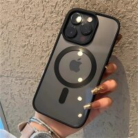 MagSafe Hülle für Apple iPhone 14 plus schwarz transparent
