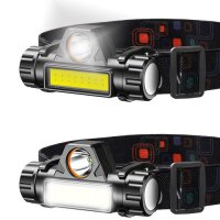 Stirnlampe Taschenlampe COB LED 4IN1 USB Superhell...