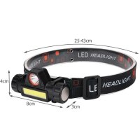 Stirnlampe Taschenlampe COB LED 4IN1 USB Superhell Camping Outdoor
