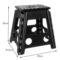 Klapphocker Sitzhocker Kunststoff 39cm Tritthocker Badhocker
