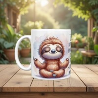 Lustige Tasse mit Spruch – Faultier Büro Geschenk – Sarkastische Kaffeetasse für Kollegen – Humor Geschenk Idee – 11oz - 330ml Gelb