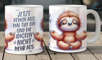 Lustige Tasse mit Spruch – Faultier Büro Geschenk – Sarkastische Kaffeetasse für Kollegen – Humor Geschenk Idee – 11oz - 330ml Grün