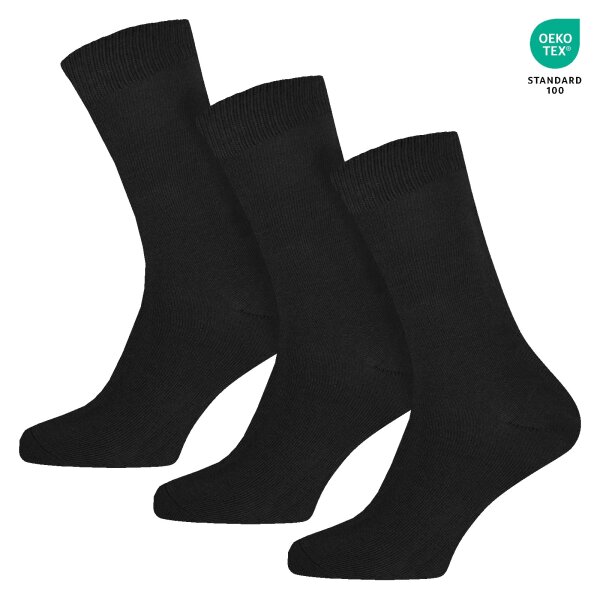 12 Paar Unisex Baumwolle Business Socken Schwarz Gr&ouml;sse 35-38