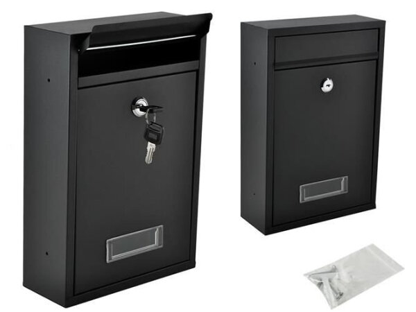 Sicherheitsbriefkasten Zeitungsbriefkasten Schwarz