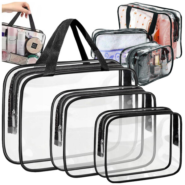 Transparente Kosmetiktasche f&uuml;r die Reise 3 in1 Flugzeug Organizer