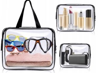 Transparente Kosmetiktasche f&uuml;r die Reise 3 in1 Flugzeug Organizer