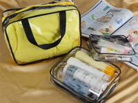 Transparente Kosmetiktasche f&uuml;r die Reise 3 in1 Flugzeug Organizer