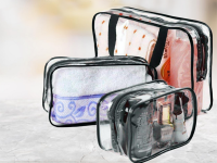 Transparente Kosmetiktasche f&uuml;r die Reise 3 in1 Flugzeug Organizer