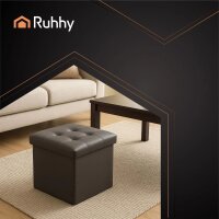 Sitzpouf mit Stauraum grau, faltbarer Würfel, praktisches Design und Ordnung in einem