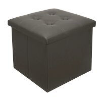 Sitzpouf mit Stauraum grau, faltbarer Würfel, praktisches Design und Ordnung in einem