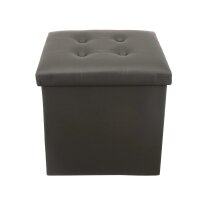 Sitzpouf mit Stauraum grau, faltbarer Würfel, praktisches Design und Ordnung in einem