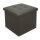 Sitzpouf mit Stauraum grau, faltbarer Würfel, praktisches Design und Ordnung in einem