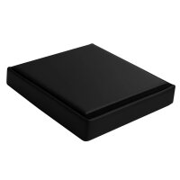 Sitzpouf mit Stauraum schwarz, faltbarer Würfel, praktisches Design und Ordnung in einem