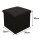 Sitzpouf mit Stauraum schwarz, faltbarer Würfel, praktisches Design und Ordnung in einem