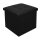 Sitzpouf mit Stauraum schwarz, faltbarer Würfel, praktisches Design und Ordnung in einem