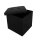 Sitzpouf mit Stauraum schwarz, faltbarer Würfel, praktisches Design und Ordnung in einem